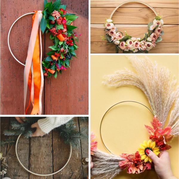 木製ラウンド刺繍フープ竹サークルクロスステッチフープリングアートクラフトハンディソーイング用DIYドリームキャッチャーハンギングデコレーションパーティ