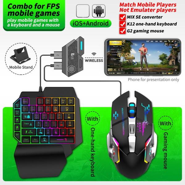 携帯電話キーボードマウスゲームパッドアダプター、 USBハブコンバーター、oidフォン用、アンドプレイ用