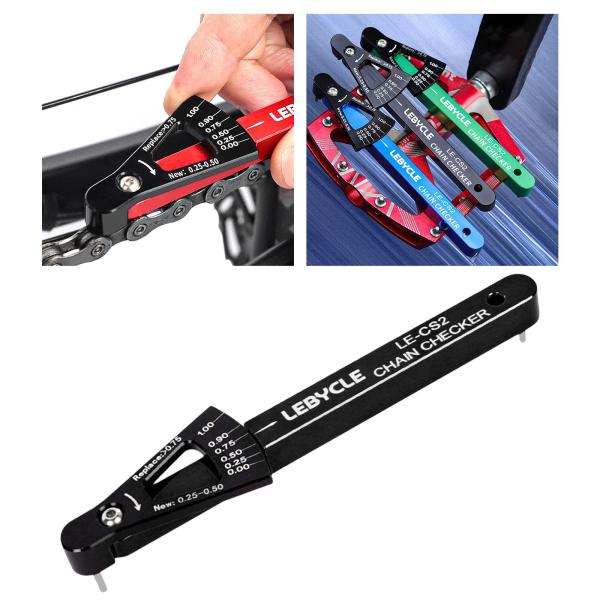 ハンドツール用ポータブルバイクチェーンチェッカー自転車チェーン摩耗インジケーターゲージ
