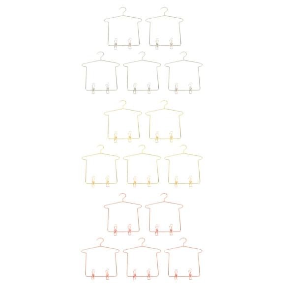5x 1/3 BJD人形洋服ハンガー パンツクリップ付き ドールハウス衣類ラック