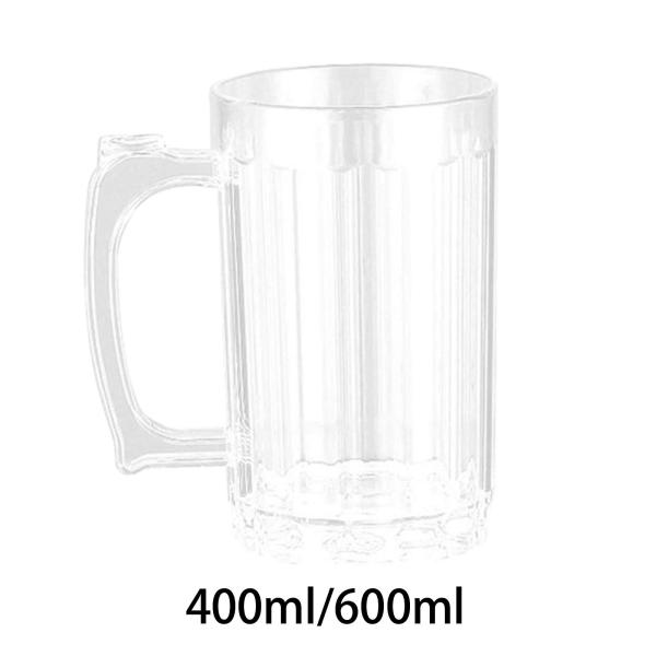 透明アクリルビールマグ朝食コーヒーカップ用の器物とハンドル飲料カップ壊れない箸置き用ピクニックパーティー