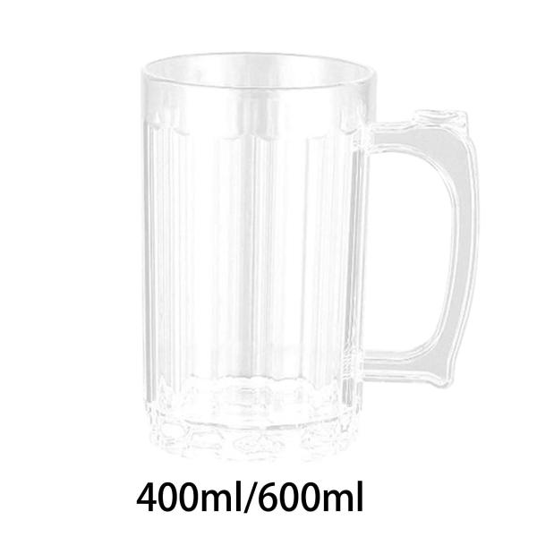 透明アクリルビールマグ朝食コーヒーカップ用の器物とハンドル飲料カップ壊れない箸置き用ピクニックパーティー