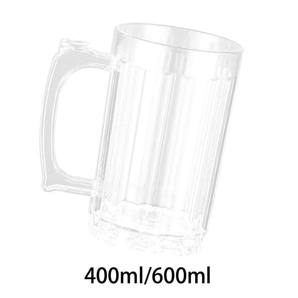 透明アクリルビールマグ朝食コーヒーカップ用の器物とハンドル飲料カップ壊れない箸置き用ピクニックパーティー