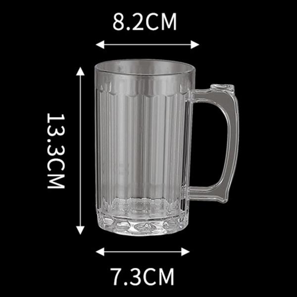 透明アクリルビールマグ朝食コーヒーカップ用の器物とハンドル飲料カップ壊れない箸置き用ピクニックパーティー