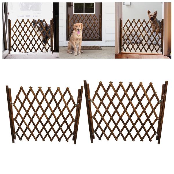 木製アコーディオンゲート犬プロテクター、スクリーンドア、格納式、自立型フェンス、戸口、屋内、庭、芝生、パティオ用のポータブル折りたたみ式メッシュ