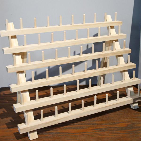 ミシン糸ラック、編み物ツール用の安定した木製の糸ホルダーソーイングオーガナイザー