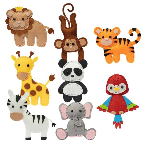 動物園フェルト動物アニマルフェルト教育初心者裁縫セット森フェルト裁縫キット DIY クラフトと幼児のための裁縫セット