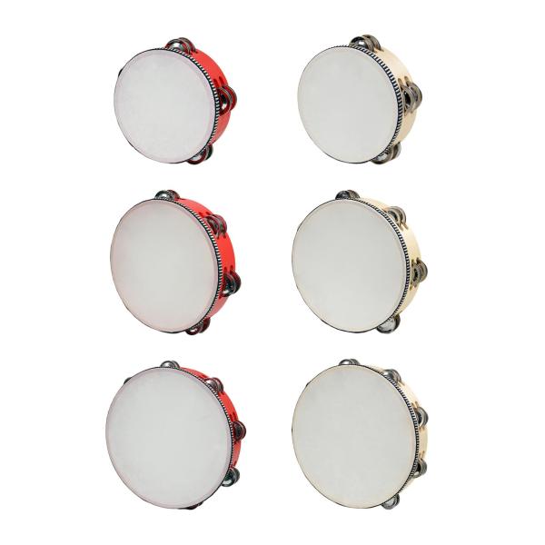 大人用タンバリン、メタルジングルハンドヘルドタンバリン、木製タンバリンドラム、パーティー教会子供用楽器打楽器ハンドタンバリン