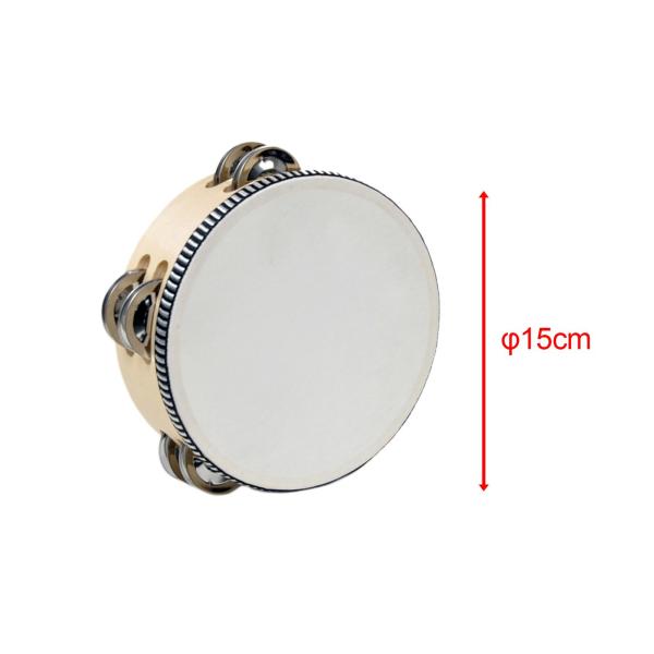 大人用タンバリン、メタルジングルハンドヘルドタンバリン、木製タンバリンドラム、パーティー教会子供用楽器打楽器ハンドタンバリン