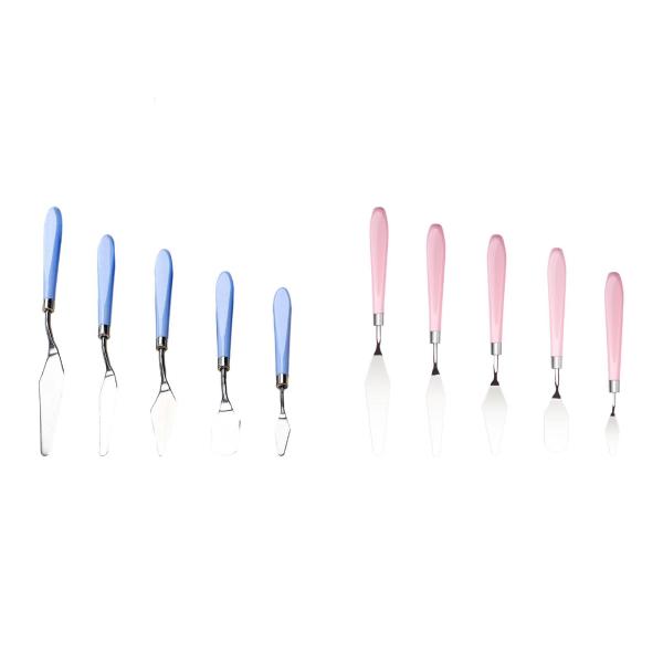 5x パレットナイフ、ペイントナイフ アート用品 カラーミキシングナイフ ペイントナイフセット ステンレススチール 水彩、オイル、ケーキデコレーション