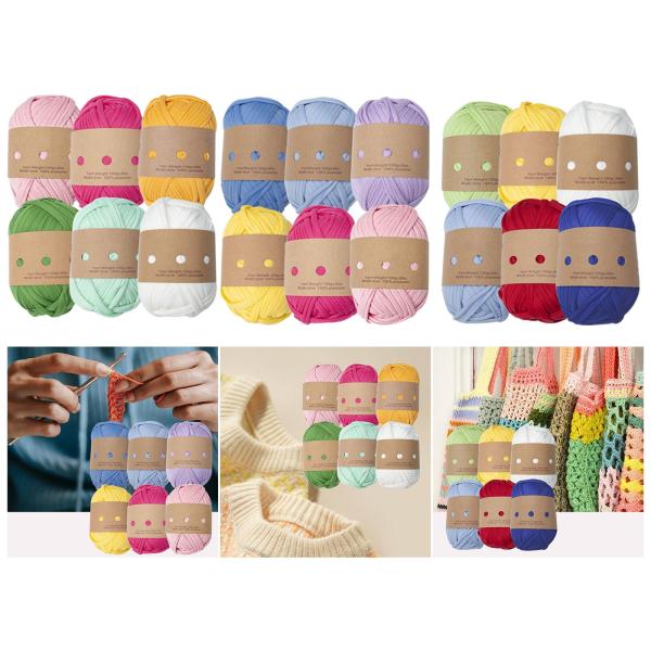6 個ニット糸分厚い糸 DIY ニット生地クッションかぎ針編み T シャツ糸ペットベッドバッグ材料パッケージソフト生地布糸