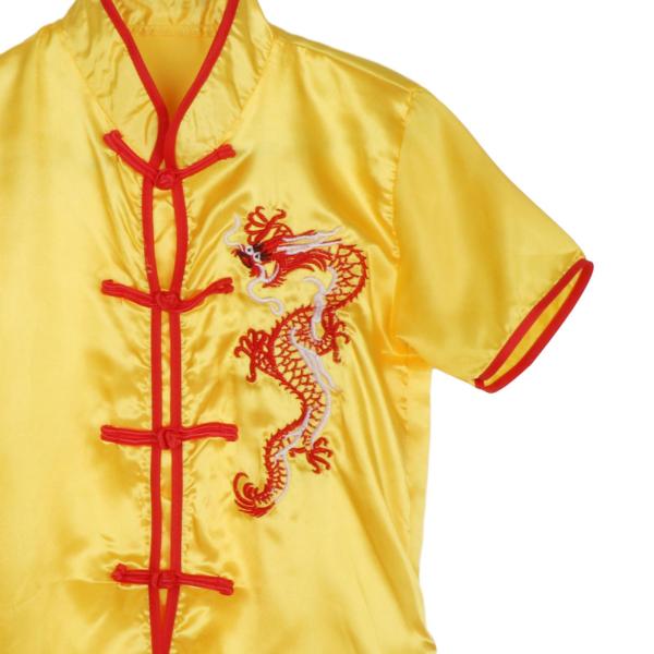中国の伝統的な武術衣装カンフー制服運動服セットアパレル大人子供のための快適なドラゴン刺繍