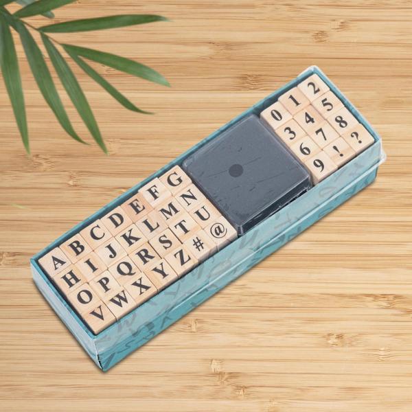 40x 木製数字アルファベット文字スタンプゴム印多目的工芸品木製スタンプカード作成ジャーナルカード作成