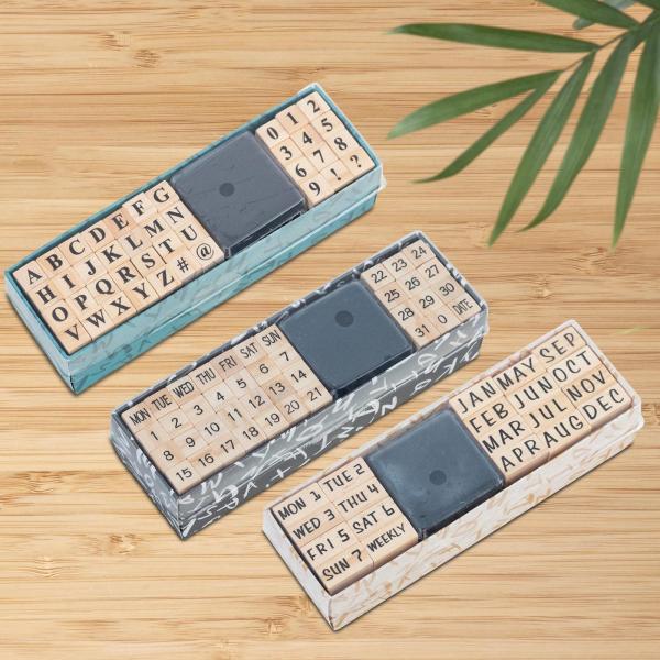 40x 木製数字アルファベット文字スタンプゴム印多目的工芸品木製スタンプカード作成ジャーナルカード作成