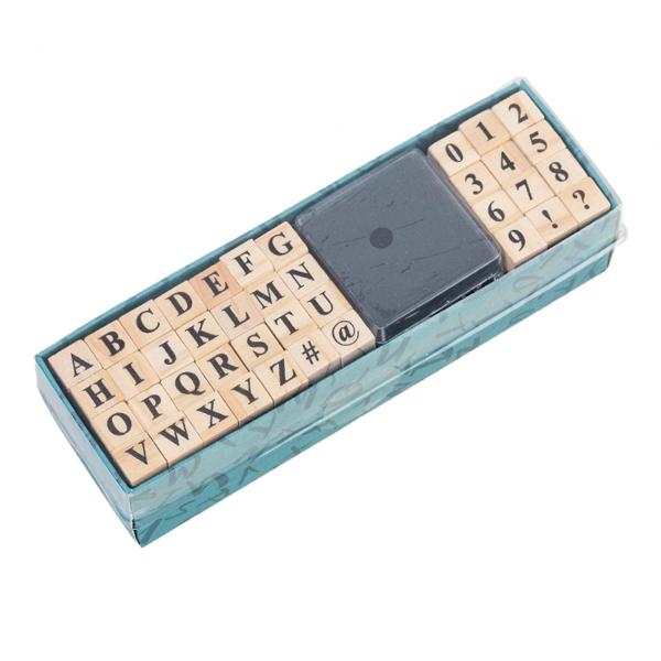 40x 木製数字アルファベット文字スタンプゴム印多目的工芸品木製スタンプカード作成ジャーナルカード作成