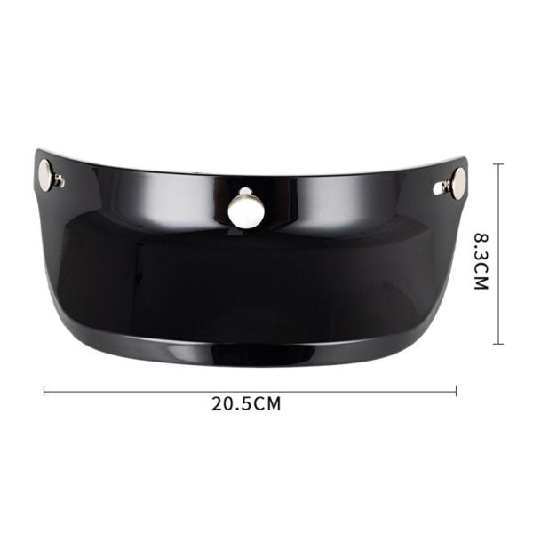 ヘルメットバイザー ピークシールド 3 スナップ ユニバーサル、取り付け簡単、シェードプロテクター、3/4 オープンフェイスヘルメットの交換部品