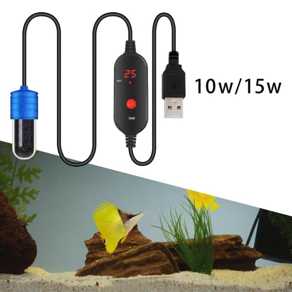 水族館の水槽ヒーター 15-34 °C 温度コントローラー USB 充電 LED デジタルディスプレイ高精度正確な加熱ロッド
