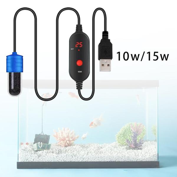 水族館の水槽ヒーター 15-34 °C 温度コントローラー USB 充電 LED デジタルディスプレイ高精度正確な加熱ロッド
