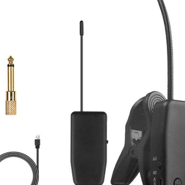 楽器マイク クリップオンマイク 充電式グースネックバンド レシーバー ギターアクセサリー トランスミッター コードレス