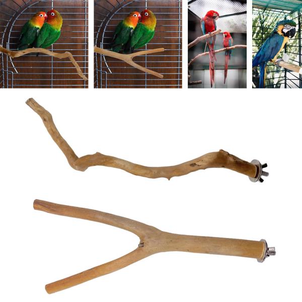 木製オウム止まり木スタンド鳥かご枝登山枝鳥スタンドポールオウムスタンド枝ケージおもちゃ