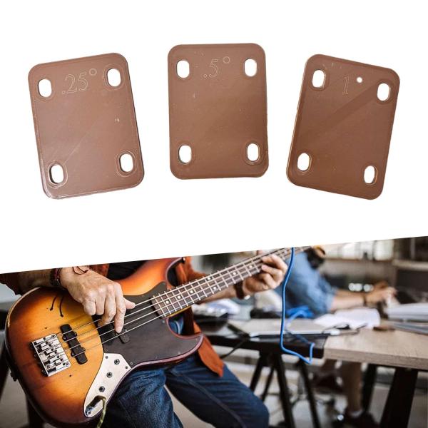 3 個のギターネックプレート 0.25、0.5、1 度、ネックプレートギターネックシムギタリストギターマスター用