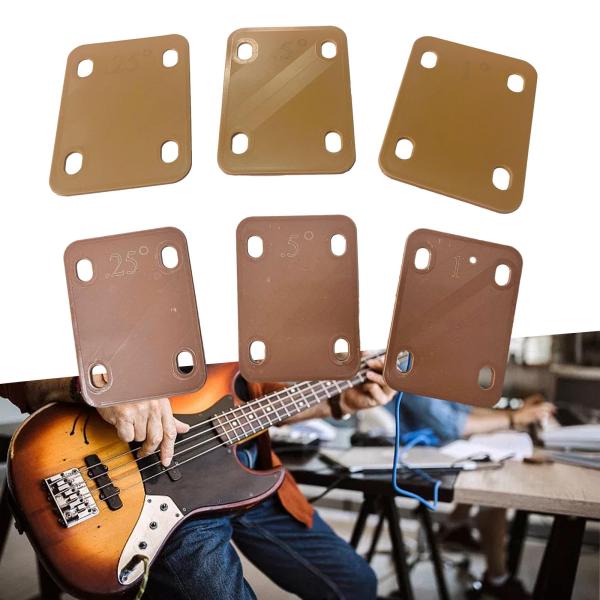 3 個のギターネックプレート 0.25、0.5、1 度、ネックプレートギターネックシムギタリストギターマスター用