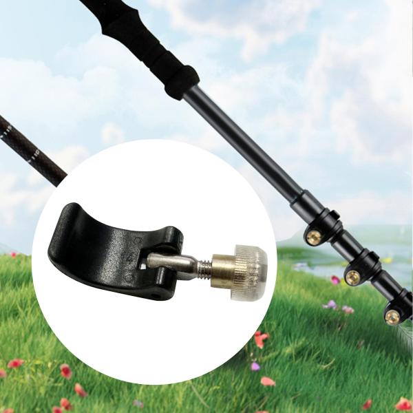 ウォーキングポールロックハンドル、登山スティックポール外部ロックブラックポータブルトレッキングスティックロックハイキング、登山用