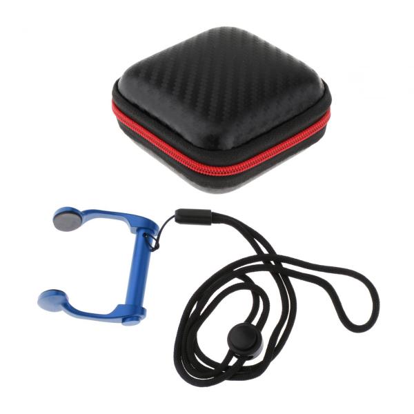 スイムノーズクリップ ストラップと収納ケース付き アルミ合金スイミングノーズクリップ ノーズプロテクター プールシュノーケリングダイビング用