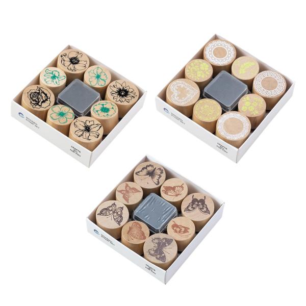 木製スタンプセット カード作成 シンボル スタンパー ポータブル 木製スタンプ 子供用 DIY ツール 工芸品 日記 プランナー お絵かき 文房具
