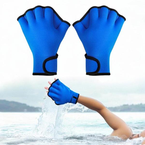 ウェブ付き水泳用グローブ 指なしグローブ 使いやすい防水ダイビンググローブ 水泳トレーニング用 大人 子供用