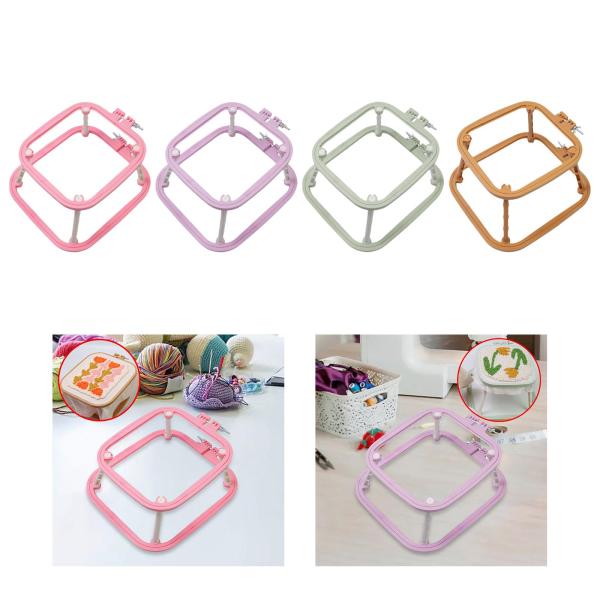 刺繍枠 刺繍テーブルスタンド スクエアディスプレイフレーム 刺繍スタンド フープ DIY パンチニードル キルティング アート クラフト用