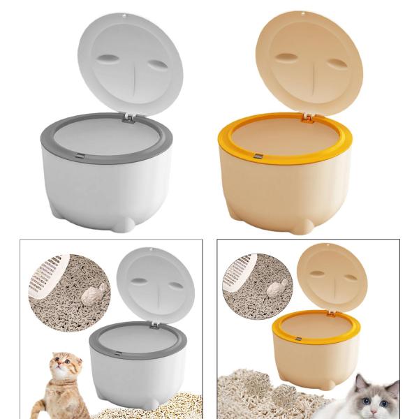 猫用トイレ用ゴミ箱 押し式蓋付き 猫用トイレトレー ポータブルゴミ箱 猫用ゴミ箱 室内猫用 ペット用品