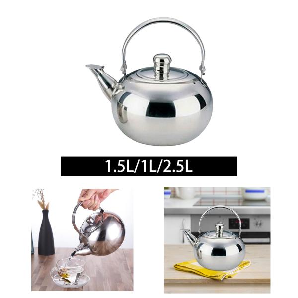 蓋付きティーケトル 沸騰水ポット、濃厚水ボイラー ステンレススチール ティーケトル ホテルのコンロ用ウォーターケトル、