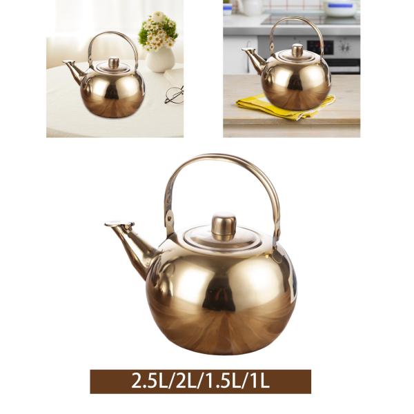 ステンレススチール製ティーポット コーヒーケトル ポータブルウォーターケトル メタルティーポット 取り外し可能なインフューザー付き キャンプ アウトド