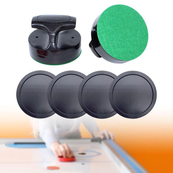 エアホッケープッシャーとパック ゴールハンドルプッシャー 滑り止め交換用スライダープッシャー機器 誕生日用エアホッケーパドル