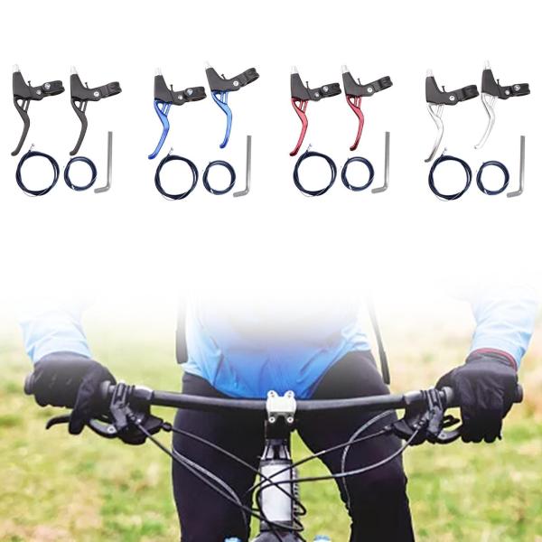 自転車ブレーキレバーセット 自転車ブレーキハンドル ブレーキグリップ ユニバーサル 直径2.2cm 自転車ブレーキケーブルワイヤー付き マウンテンバイ