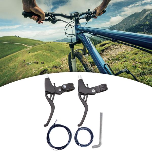 自転車ブレーキレバーセット 自転車ブレーキハンドル ブレーキグリップ ユニバーサル 直径2.2cm 自転車ブレーキケーブルワイヤー付き マウンテンバイ