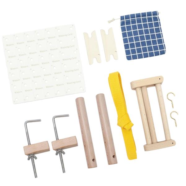 ペグ織機 ワーピングペグとクランプ 編み込みクラフトツール 木製 DIY 織り 木製デスククランプセット レースレット織り 織り機キット