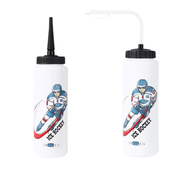 アイスホッケーウォーターボトル、スポーツウォーターボトル、漏れ防止飲料ボトルケトル、ストロー付き、ランニングフットボール用ドリンクカップ
