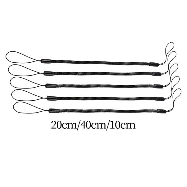 タッチペン用テザーストラップ 5個 スプリングロープ 紛失防止 手書きペン用 ストレッチスプリングコード ブラック コイルスプリングストラップ
