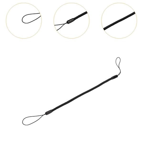 タッチペン用テザーストラップ 5個 スプリングロープ 紛失防止 手書きペン用 ストレッチスプリングコード ブラック コイルスプリングストラップ