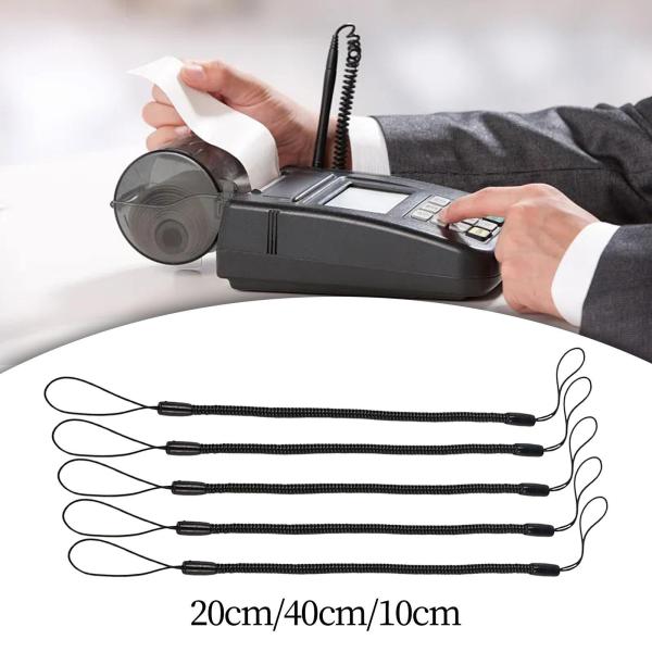 タッチペン用テザーストラップ 5個 スプリングロープ 紛失防止 手書きペン用 ストレッチスプリングコード ブラック コイルスプリングストラップ