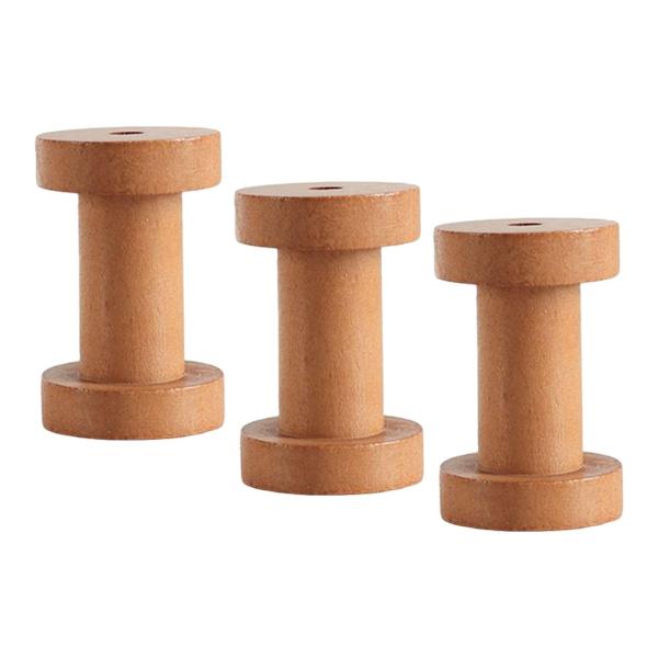 3個入りリボンホルダー 木製空スプールコード 使いやすいジュエリーチェーン ワイヤー糸ラッピング 裁縫ボビン ワイヤー織りボビン