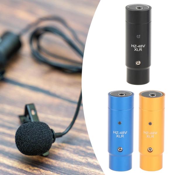 コンデンサーマイク用ファンタム電源アダプター 48V 頑丈なオーディオミキサー DSLRカメラに簡単に取り付けられる軽量XLRマイクアダプター 3.5
