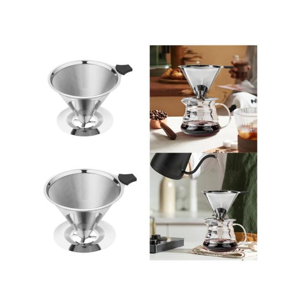 ステンレススチールコーヒーフィルターカップコーヒーブリューフィルターメッシュペーパーレスコーヒードリッパー仕事オフィスギフトレストラン用