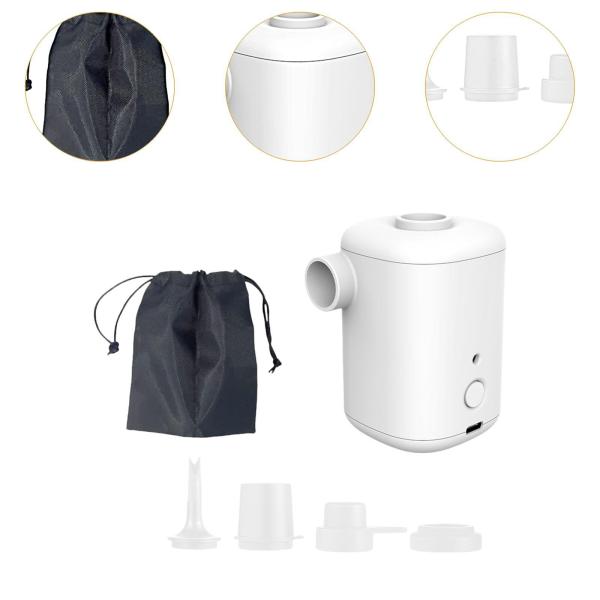 電動エアポンプ ミニポンプ ユニバーサル ノズル付き エアポンプ インフレータ デフレータ ポンプ エアベッド クッション 真空バッグ用