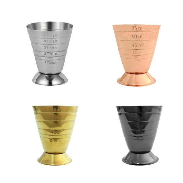 ステンレススチール計量カップ、計量カップ、2.5オンスステンレススチール計量ジガーカクテルジガー、家庭用レストラン用
