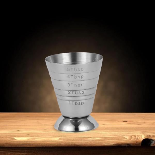 ステンレススチール計量カップ、計量カップ、2.5オンスステンレススチール計量ジガーカクテルジガー、家庭用レストラン用