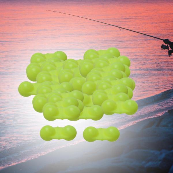 釣り用ダブルラトルビーズ ナマズ用ラトルリグ 魚の噛みつきアラームベル ビーズ ルアーフィッシングベル 淡水用 アウトドア用 50個