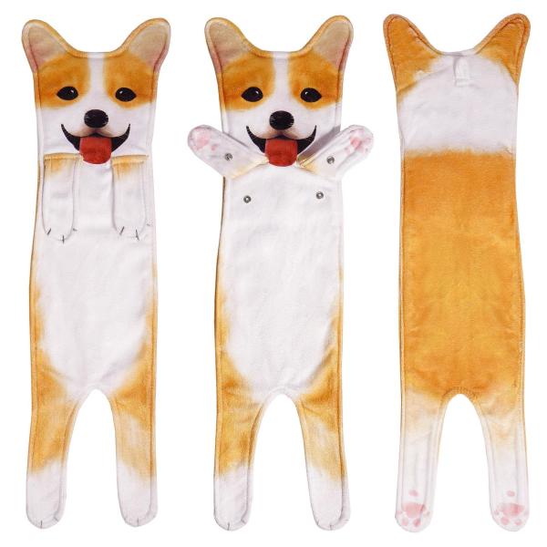 犬用ハンドタオル 吸水性抜群 吊り下げ式フェイスタオル 速乾 キッチン用ウォッシュクロス